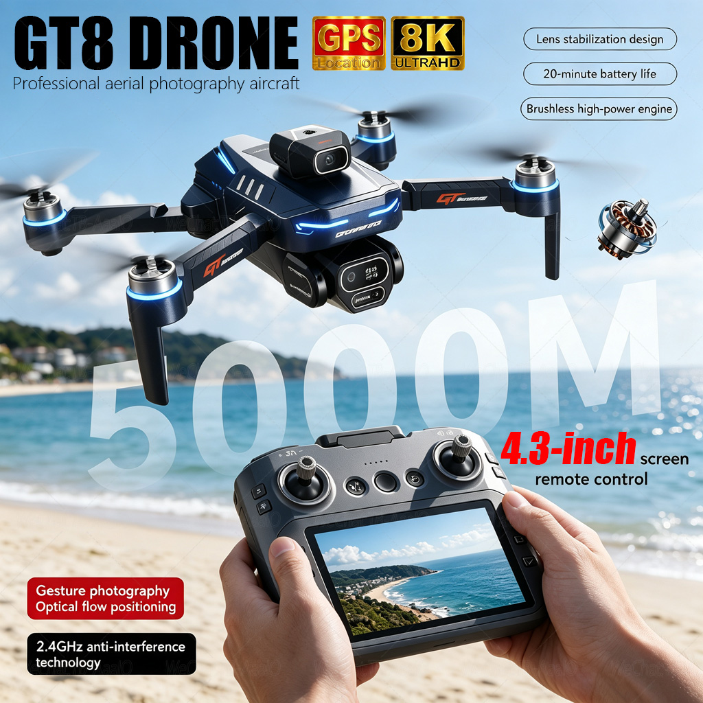 Drone Camera Night Vision - NEW GT8 HD RCドローン 4Kプロフェッショナルデュアルカメラ WiFi