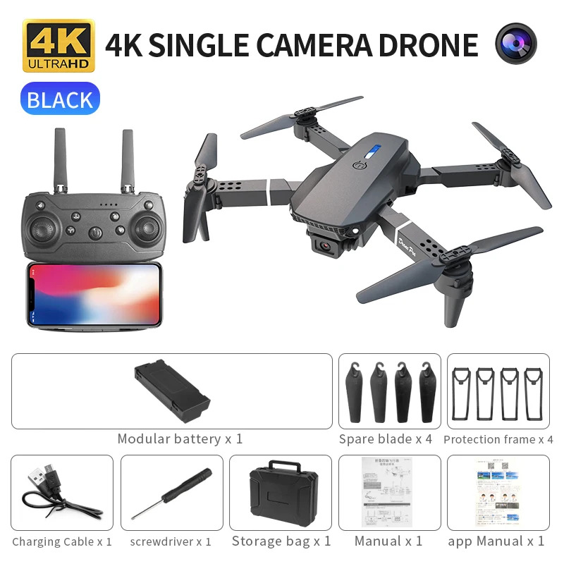 E88 Proインテリジェント折りたたみドローンは、シングル - Drone Camera Wide Angle のレビューと価格