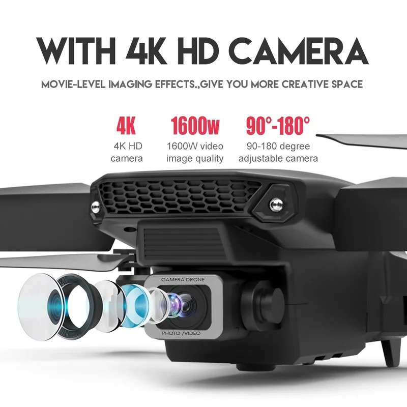 E88 Proインテリジェント折りたたみドローンは、シングル - Drone Camera Wide Angle のレビューと価格