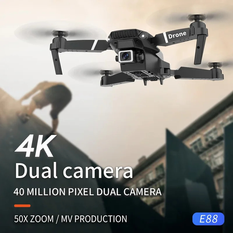 E88 Proインテリジェント折りたたみドローンは、シングル - Drone Camera Wide Angle のレビューと価格