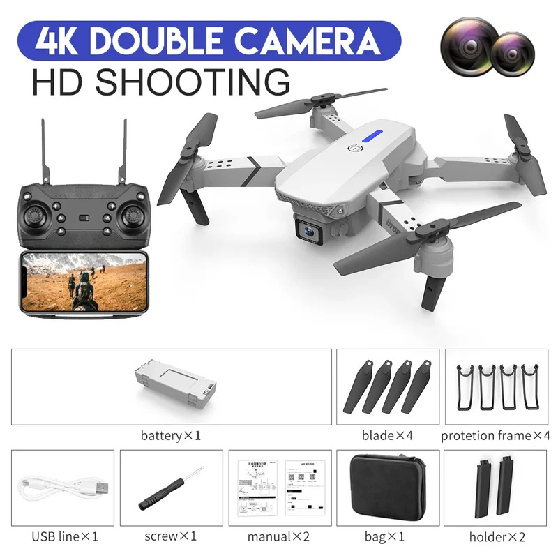 E88 Proインテリジェント折りたたみドローンは、シングル - Drone Camera Wide Angle のレビューと価格